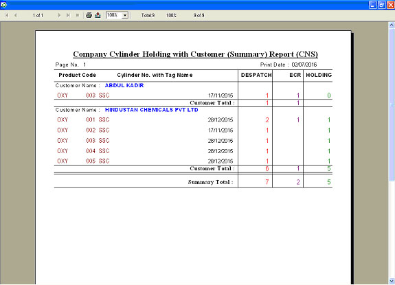 Gas Cylinder Tracking Software Component Mixture Data Entry Screen