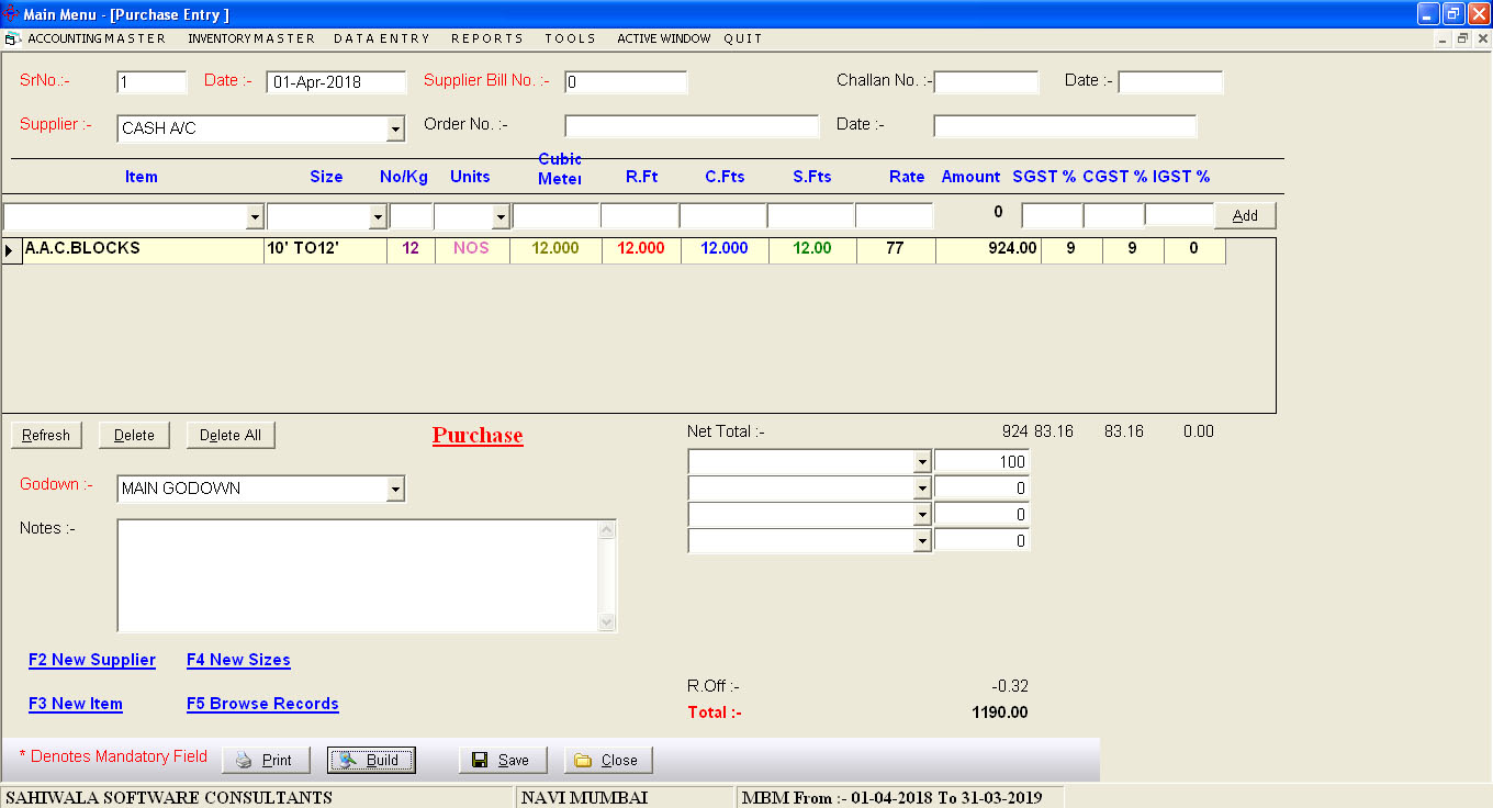 Timber Billing Software Tax invoicing Data Entry Screen